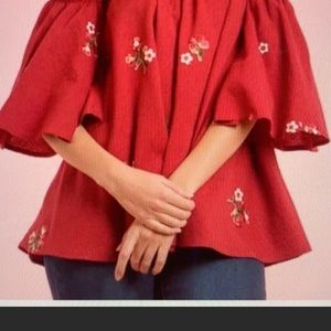 Floral top off the shoulder